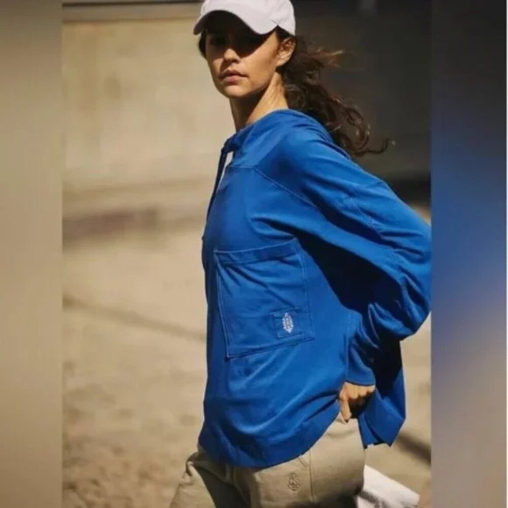 SOLD OUT COLOR FP MOVEMENT BY FREE PEOPLE Hot Shot Hooded Layer Royal Blue - NWT